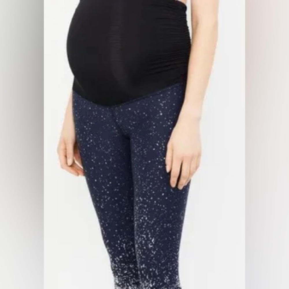 Beyond Yoga Black and Blue Maternity Leggings